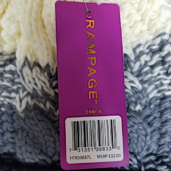 ❄2/$15 Rampage Chunky Colorblock Beanie Hat - Picture 2 of 3